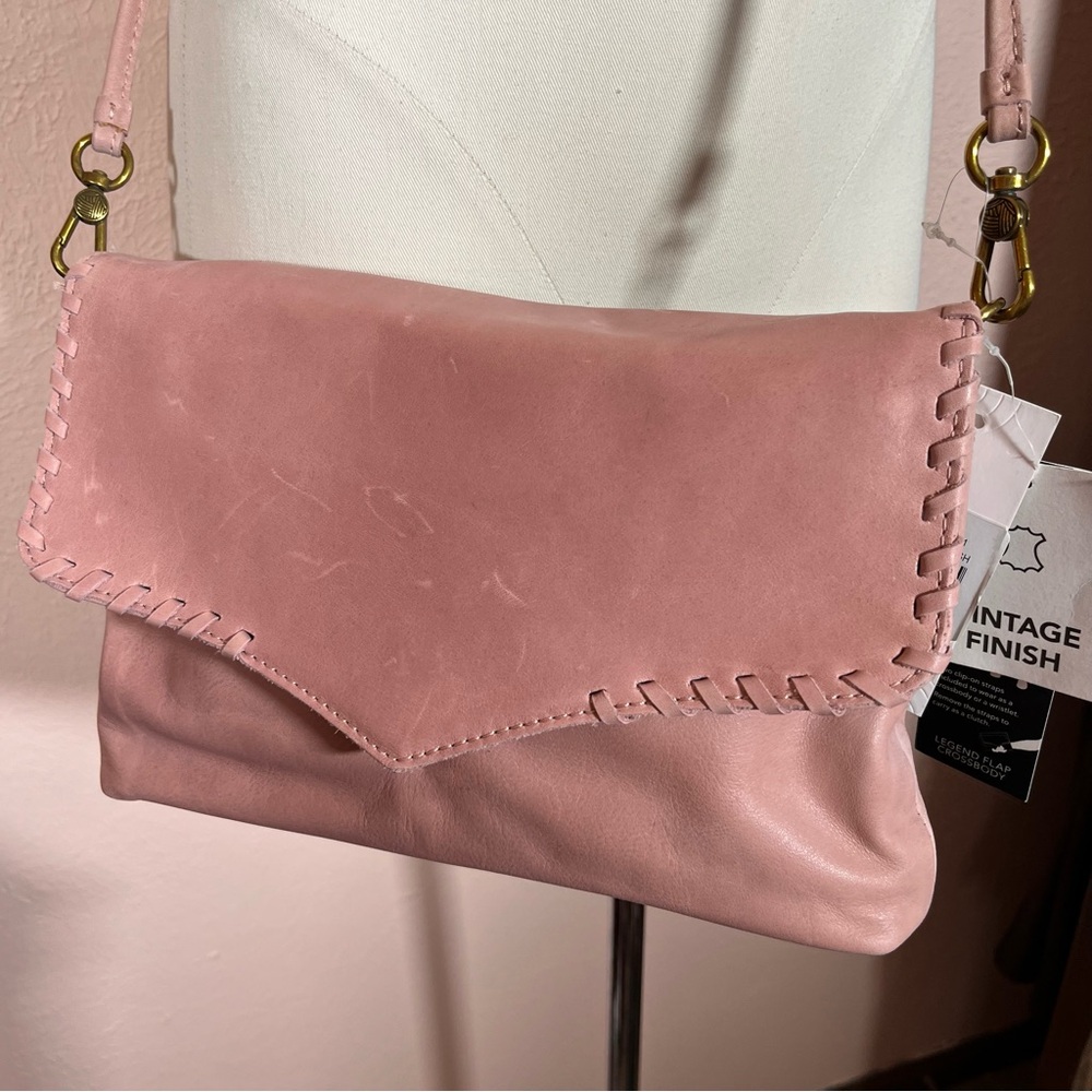 The Sak Bohemian pink leather western convertible Clutch Cross body Bag
